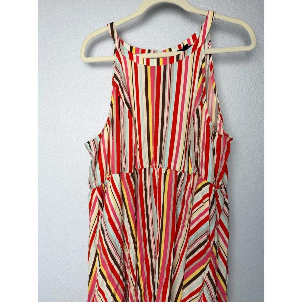 Torrid Dress Women's Size 3 Orange‎ Striped Sleevless Festival Eclectic Vacation